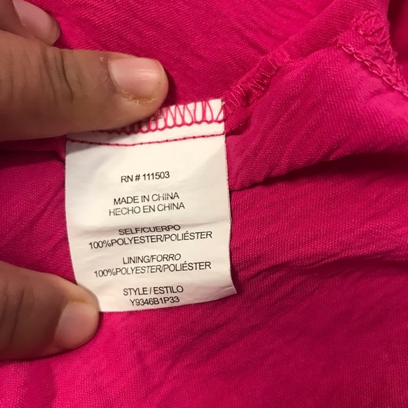 Luxology Wrap Dress Women’s Size XL Color Pink Ruffles V-Neck Long Sleeve Hi-Low - Picture 7 of 15